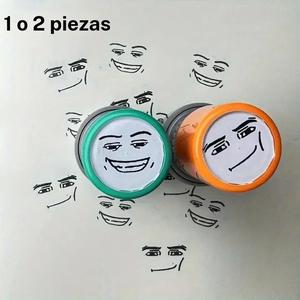 Sello con Patrón de Emojis, 1/2 Unidades de Sello Divertido y Lindo de Emojis, Papelería de Oficina & Suministros para Uso Diario, Sellos de Etiquetas e Instrucciones