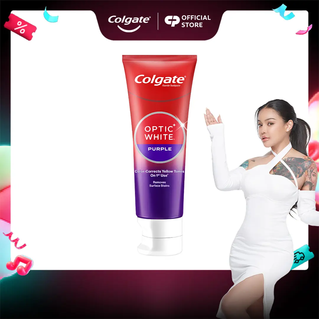 [For PRP] ยาสีฟัน คอลเกต อ๊อพติค ไวท์ เพอร์เพิล 100 กรัม Colgate Optic White Purple 100g