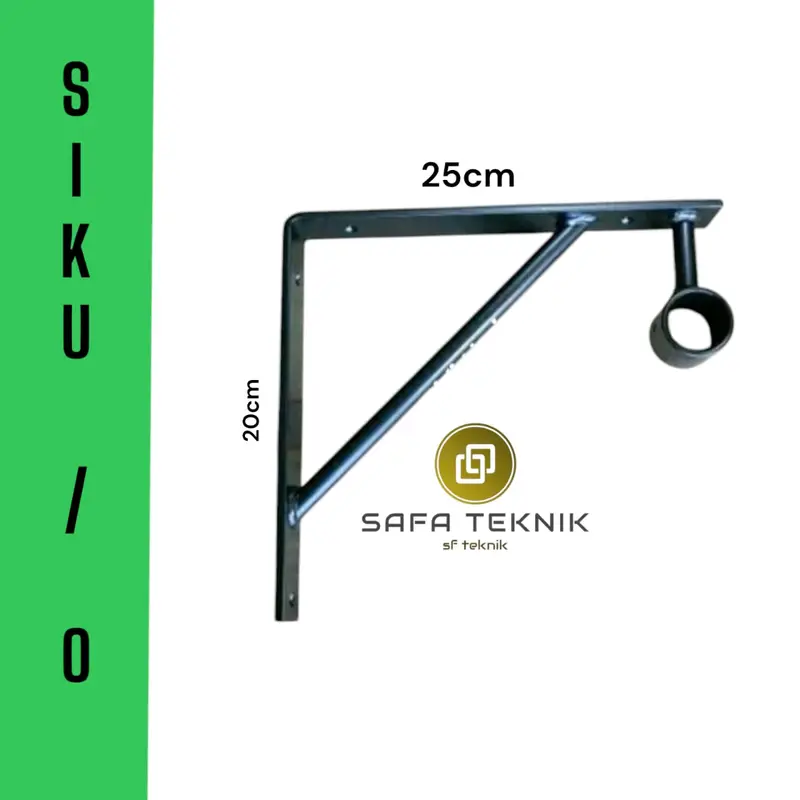 PROMO SIKU UNTUK LIVESTRIMING / Rak besi siku ambalan penyangga gantungan baju diameter lubang 1 1/4 inci Anti Karat Dinding 1
