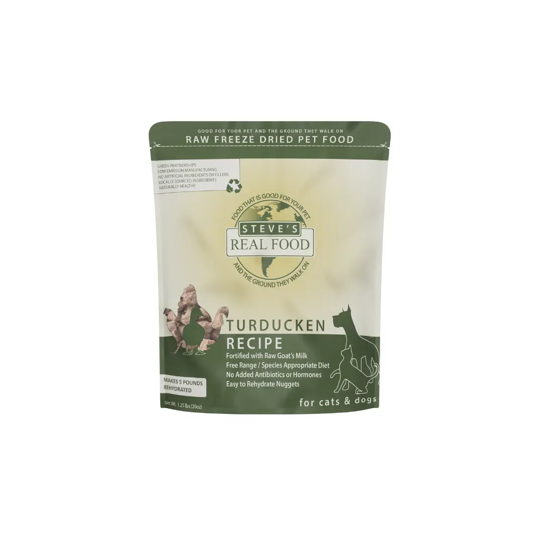 Steve's Real Food Turducken Recipe Freeze Dried Raw for Dogs and Cats 20oz