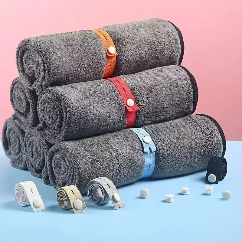 Dây đàn hồi, có nút, dây buộc Có Thể Co Giãn Dây buộc buộc, dây đeo lưu trữ quần áo cuộn, dây đeo lưu trữ quần áo Có Thể Điều Chỉnh với nút, tiết kiệm không gian hành lý du lịch, dụng cụ sắp xếp ngăn kéo và tủ quần áo 3