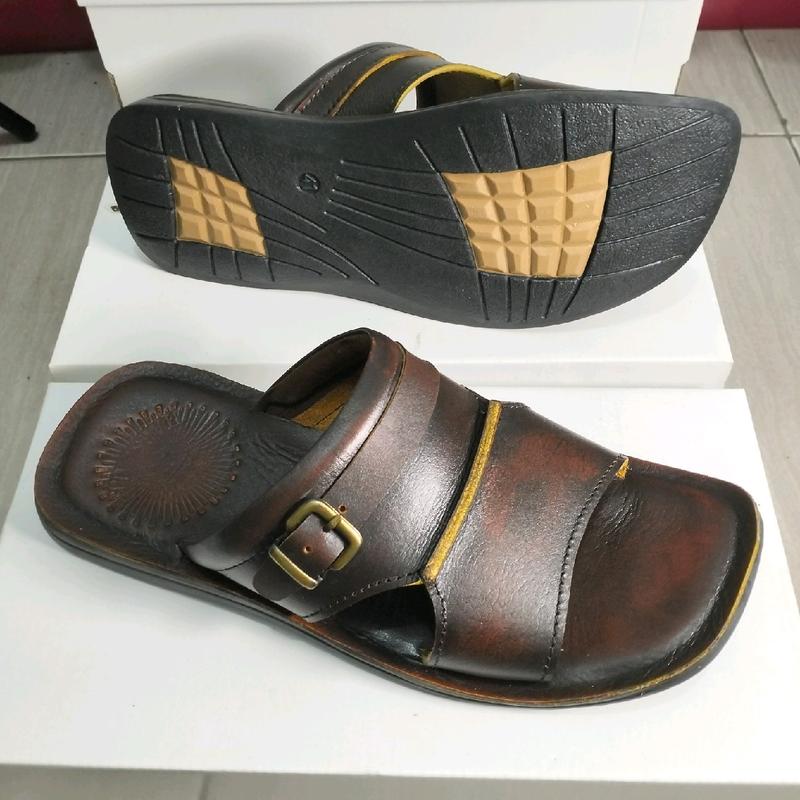 SANDAL KULIT PRIA - KULIT SAPI ASLI 100% - JEAS MARSHALL 04 HITAM ( PRODUKSI SENDIRI ) 6
