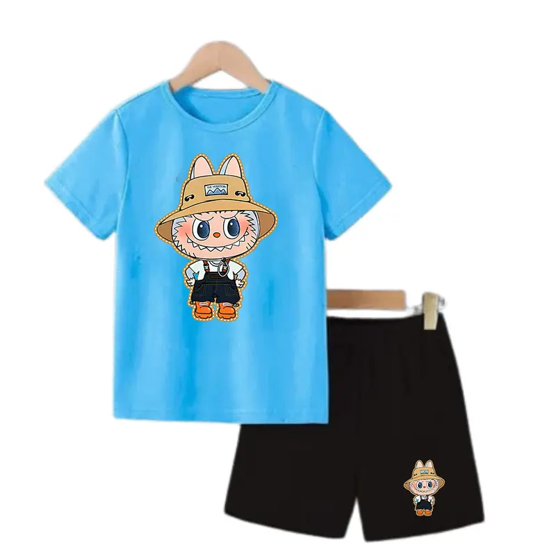 SETELAN ANAK-ANAK COWOK DAN CEWEK MOTIF LABUBU  / BAJU ANAK-ANAK LAKI - LAKI DAN PEREMPUAN / KAOS ANAK SET ANAK PRIA DAN WANITA / LB FARMER 6