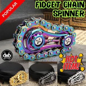 MAINAN HAND FIDGET CHAIN SPINNER ROLLER TOYS RANTAI PUTAR STAINLESS STEEL