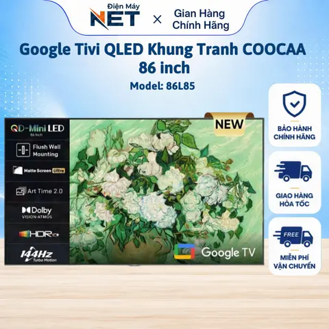 Tivi Khung Tranh Frame+ ULTRA Model 86L85 | Smart Google TV 4K QLED & Mini LED, 86 inch