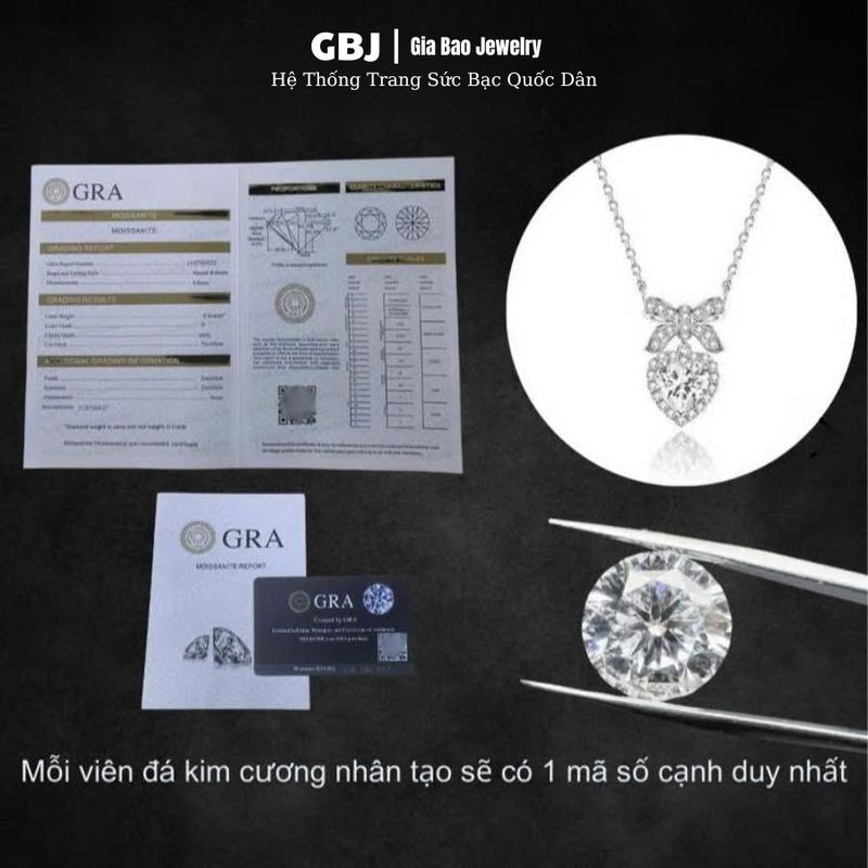 1 VIÊN Đ.Á MOISSANITE Trắng HQ Đ.á K.im C.ươ.ng Nhân Tạo Hình Ảnh Minh Hoạ Dây Chuyền Đính Đá Moissanite Cao Cấp GBJ295