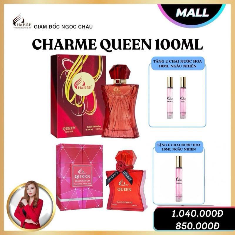 Nước hoa Nữ Charme Queen 100ml- Bản Nâng Cấp Kèm 2 Chai 10ml - Bản Thường Kèm 1 Chai 10ml
