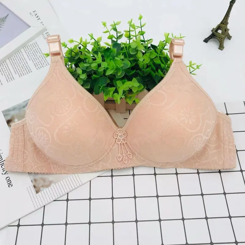 MS BH big size pakaian dalam bra wanita jumbo ukuran besar busa tipis motif bunga renda push up remaja tanpa kawat sexy gym zumba dewasa cup C korean style fashion murah nyaman size 36-42 BR012 1
