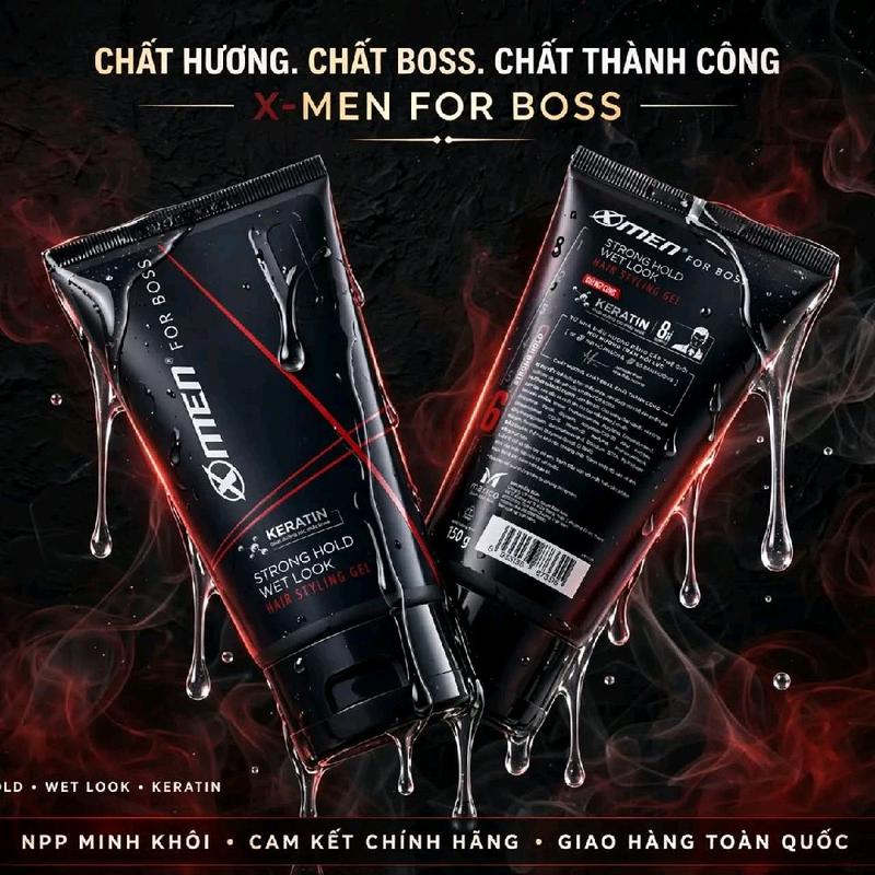 XMen Boss Gel Vuốt Tóc Strong Hold Wetlook (1 týp)105g