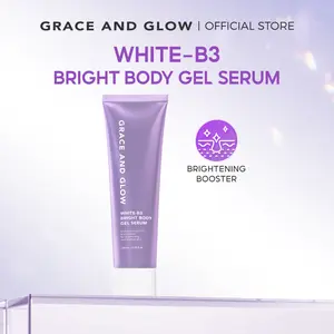 Grace and Glow White-B3 Bright Body Gel Serum For Brightening and Flawless Skin - Hand and Body Lotion Body Serum Membantu Mencerahkan lebih cepat with Symwhite 377 + Niacinamide Tangan Tubuh Ceramide Glycolic Hitam Perawatan Memutihkan Pencerah Vitamin