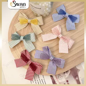 Jepit Rambut Pita Lucu Motif Kotak Mutiara Warna Warni Set 2 PCS Jepit Poni Anak Dewasa Hair Clip Korean Style Aksesoris