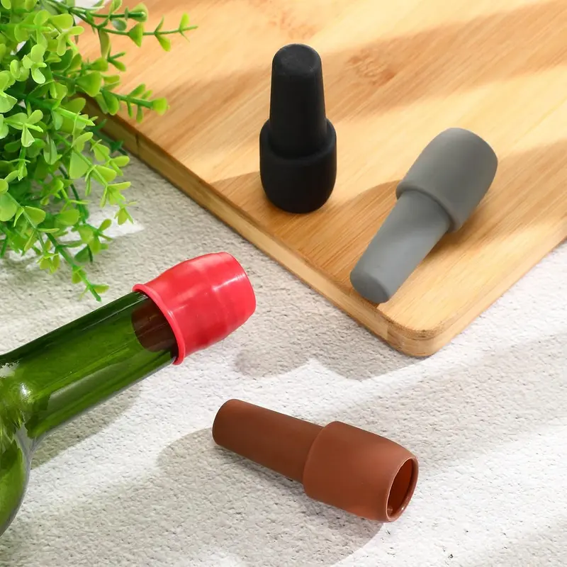 Nút Chặn Chai Đồ Uống Nho, Chất Liệu Silicon Kín Đôi, Có Thể Tái Sử Dụng, Bảo Quản Nắp Chai Đồ Uống Nho, Giữ Đồ Uống Tươi, Thích Hợp Cho Chai Đồ Uống Nho 4