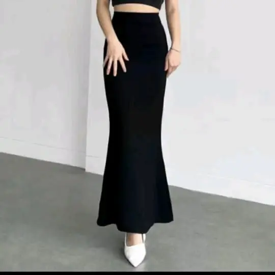 Lunar Mermaid Skirt-Mermaid Skirt-Rok Flare Wanita-Rok Mermaid Basic Polos-Mermaid Maxi Skirt