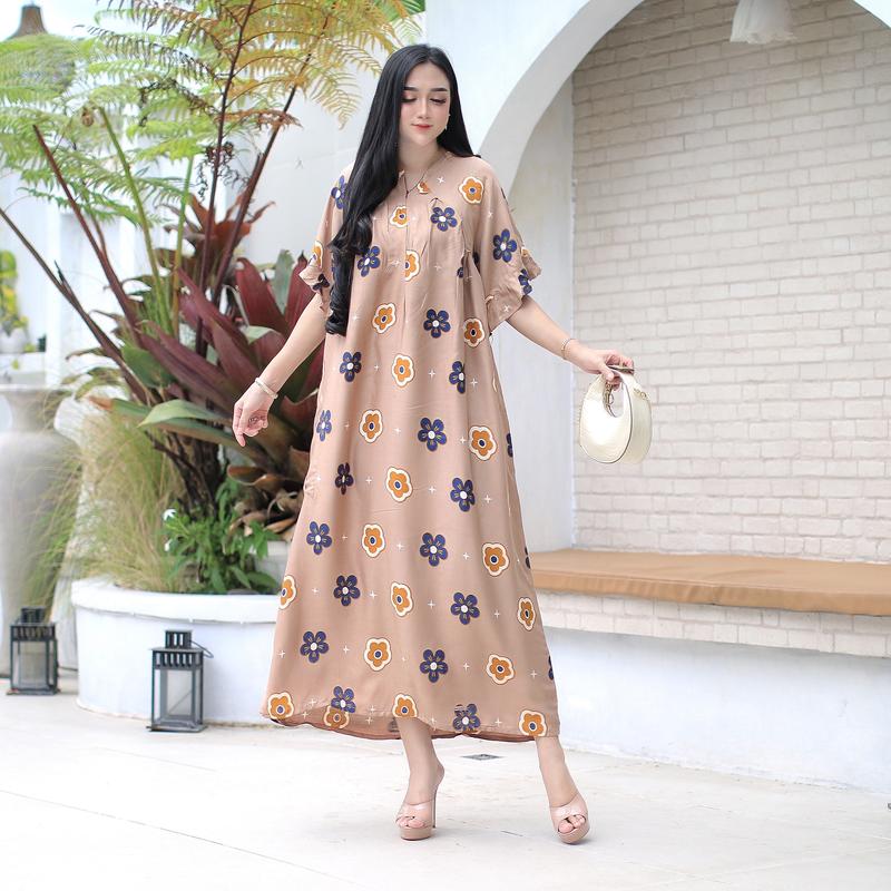 Dress SIFA Kekinian Bumil Ld 120cm Daster Remaja Daster Hits Baju Motif Ruffle Dewasa live Rayon bumil Busui Daster Motif Bunga 7