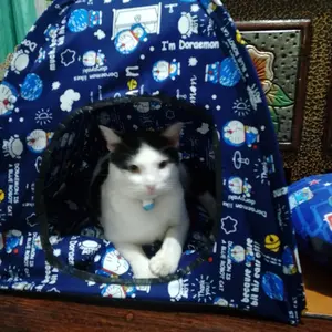 Tenda Kucing Besar Model Lipat Motif Bisa Dicuci Bonus Bantal untuk Alas Tidur Kucing Aerizoo