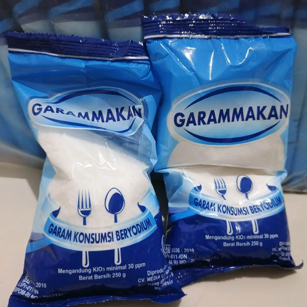 garam makan beryodium kemasan 250 gram-garam halus beryodium garam masak halus-garam halus beryodium