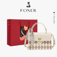 Gambar FOXER Tas Kulit Wanita Tas Bahu Pola Berlian Tas Wanita Yang Elegan - Krem dari FOXER.Id Kab. Tangerang 1 Tokopedia