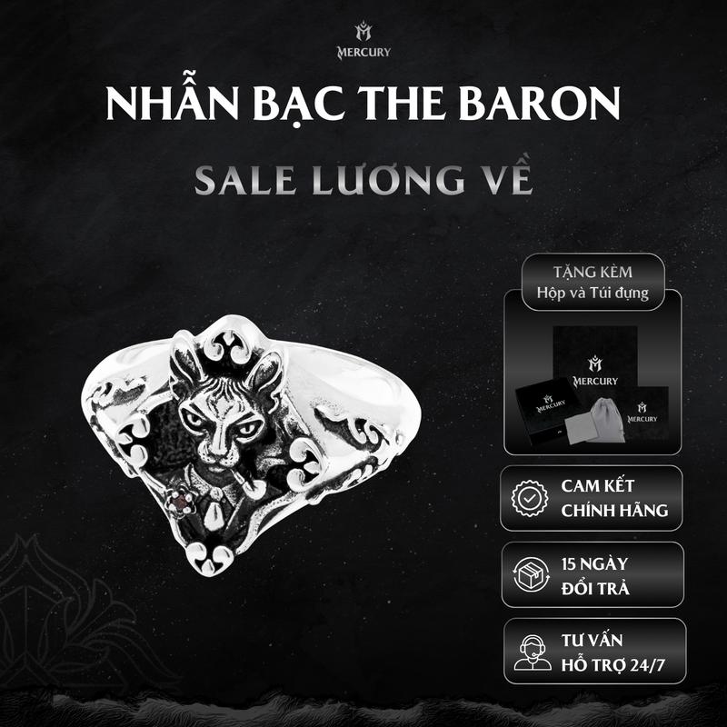 Nhẫn Bạc nam nữ 925 Mercury The Baron - Trang sức Bạc 925 đúc nguyên khối - Thiết kế độc quyền bởi Mercury x Tranh Nguyenn