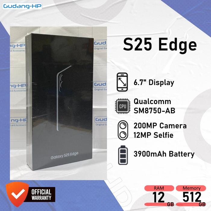 Gambar Samsung Galaxy S25 Edge 12/512 GB Garansi Resmi SEIN - 12/512 Black, NO BUNDLING dari Gudang-HP Kota Administrasi Jakarta Pusat Tokopedia