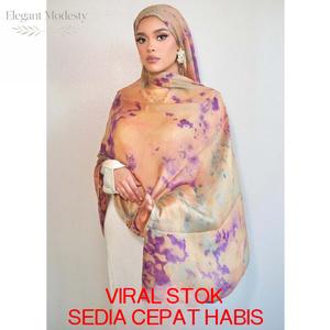 Selendang Panjang dengan Cetakan Sutera Tiruan, Bergaya, Moden, Ringan, Selesa, Selendang Sutera Berkualiti Tinggi untuk Wanita, Dewasa, Remaja, Kanak-kanak, Sulaman Tangan, Benang Kelantan, Sulaman SURI WANGI Airis, Termasuk Klip Pengikat.