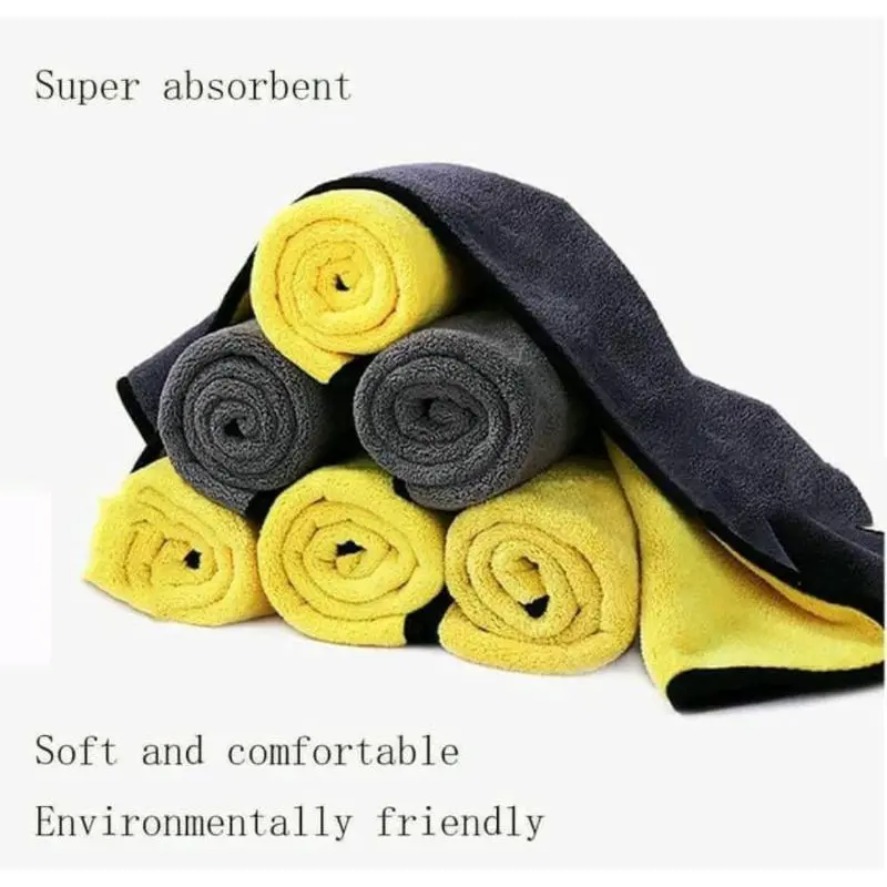 Kain Lap Mobil Microfiber 30x30 kuning Abu Car cloth Universal Serba Bisa 4