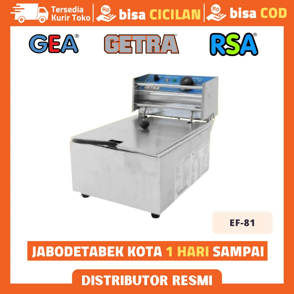 Deep Fryer Listrik Getra Ef-81 Alat Penggorengan 1 Tank 5 Liter