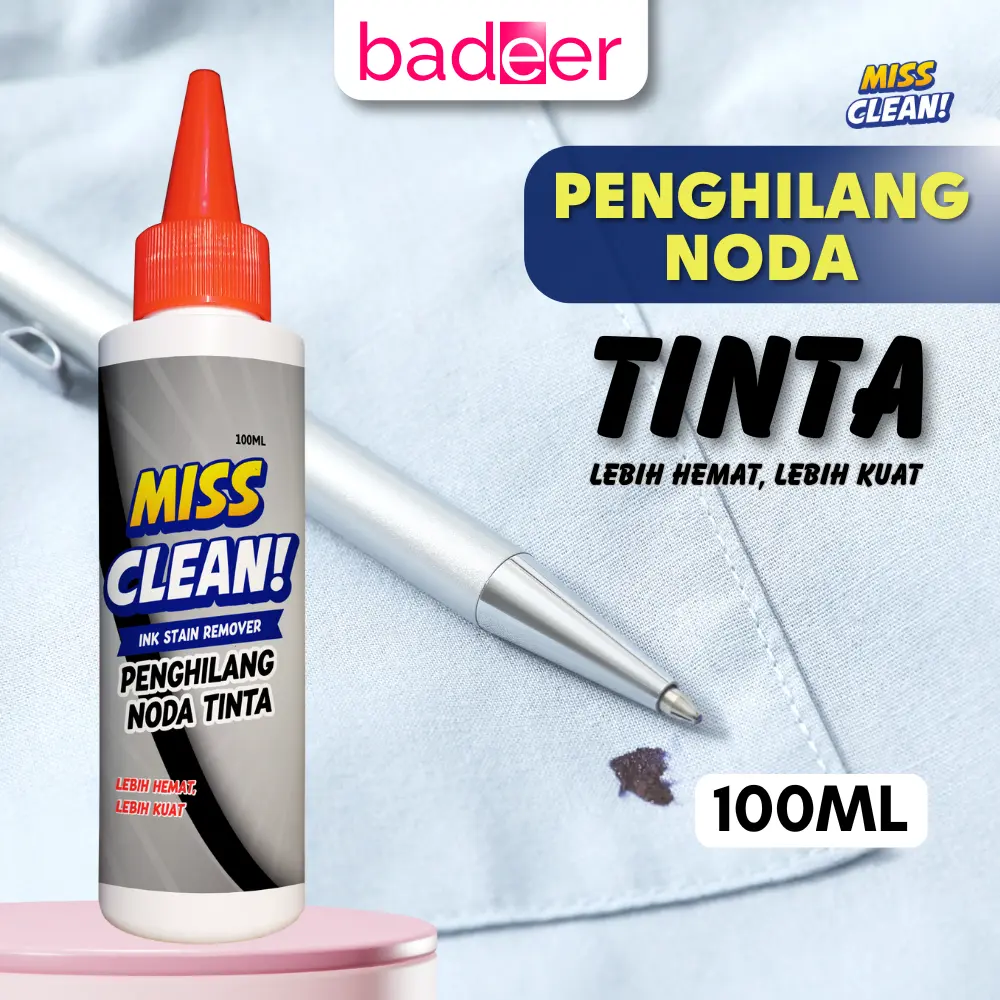 Miss Clean Penghilang Noda Tinta Pulpen Spidol di Kain Baju Cairan Pembersih 100 ml