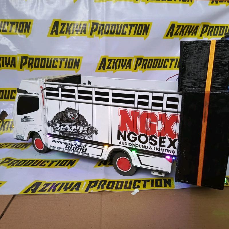 Truk Miniatur Sound Horeg Nanda Audio NGX Ngose Truck Led Lampux Sudah Bluetooth Mainan - Toy bak dump 4