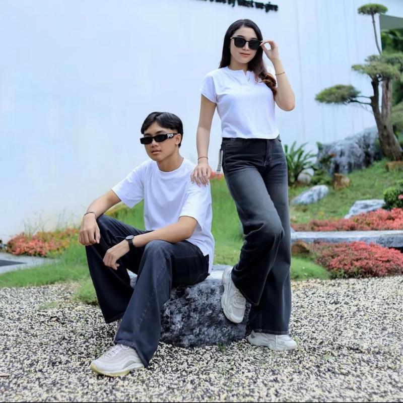 [UNISEX] Celana Jeans Retro Loose Wanita Pinggang Highwaist Korean Style Kekinian - Baggy Jeans Gombrong Panjang Pria Wanita 4