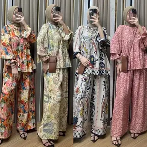 (SIAP KIRIM) Oneset Nonna Smoc Daily Rayon Premium / Oneset Lengan Karet Balon Terbaru / Setelan Smoc Celana Rayon Terbaru Wanita Kulot
