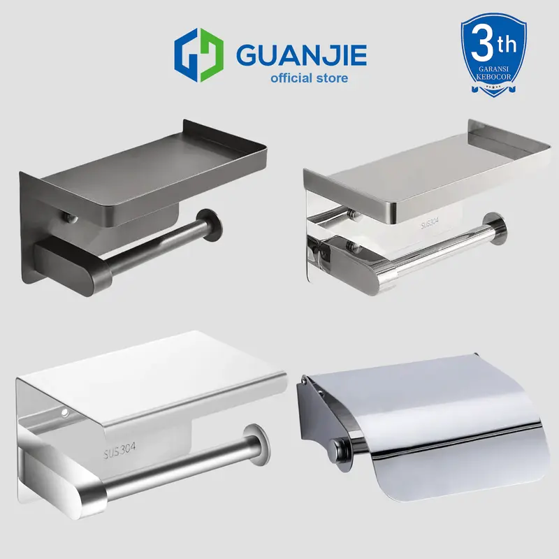 GUANJIE - Tempat Tissue Roll Stainless SUS 304 /Tempat Tissue Toilet Gulung Stainless 0