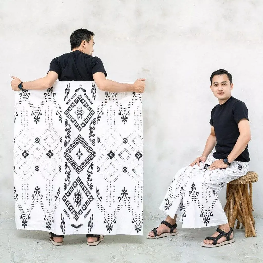 Sarung Batik Rayon Super Putih Series Pekalongan