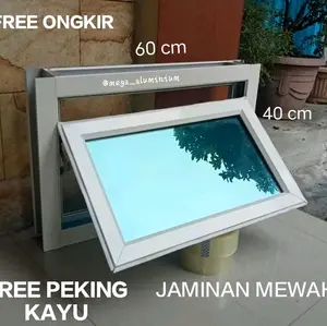 Jendela aluminium bovenli 60X40 jendela mewah satu set tinggal pasang