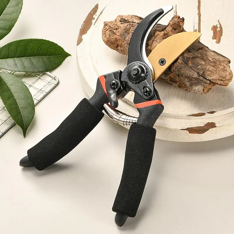 ALLIANCE Gunting Bunga Dahan Ranting Besi Stainless Steel dengan Pengait dan Sistem Per - Hitam, Mata Pisau Tajam dan Kokoh