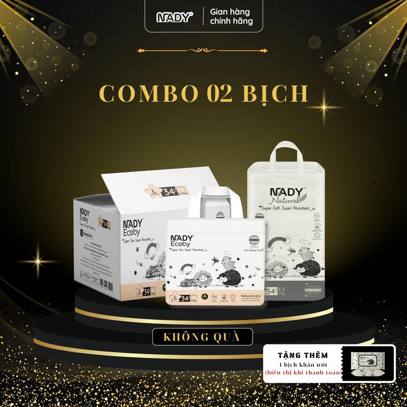 Combo 2 Bịch Bỉm NADY Dán/Quần Siêu Mỏng, Siêu Thấm Hút…