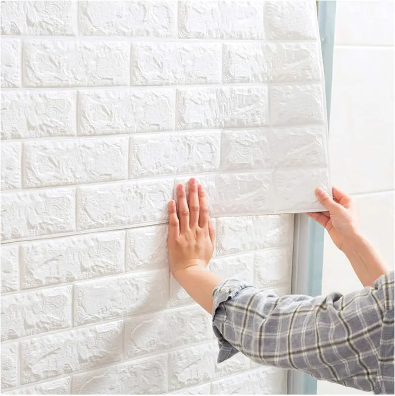 Blooming.deco Tonchean Sticker Wallpaper Dinding 3D Embosed Model Bata 77x70cm - TC073 Terbaru Batu Stiker 0