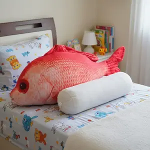 Superjumbo Bantal Boneka Ikan Unik Ukuran 100cm Hadiah Ulang Tahun Mainan Anak Lucu Dan Nyaman