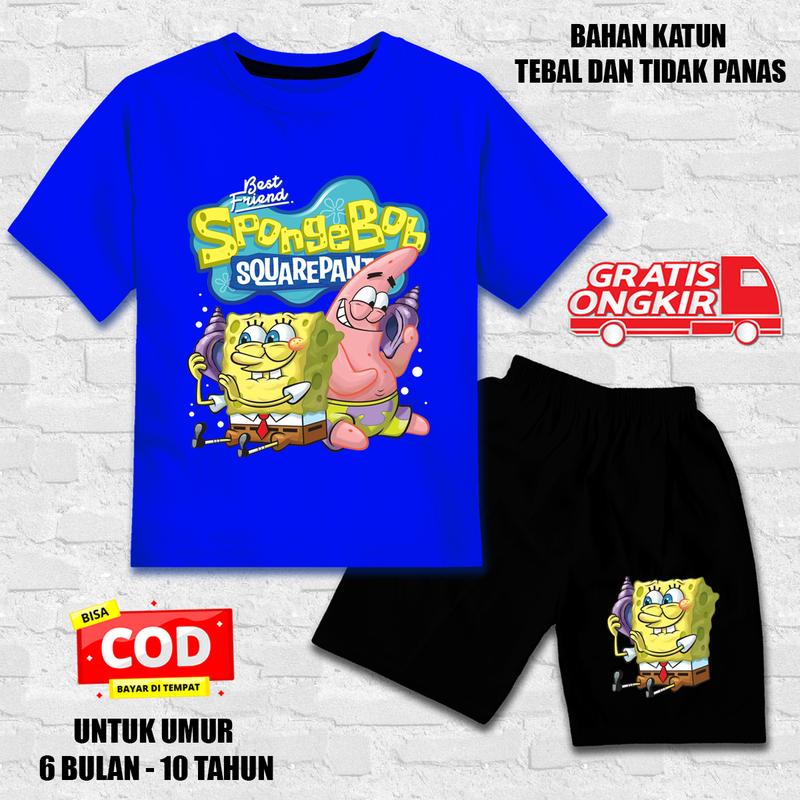 setelan anak laki laki / setelan anak perempuan / set baju kaos pendek anak 117 2