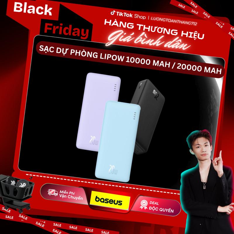   Baseus x LuongToanThang  Baseus Cục Sạc Nhanh 20w 10000 mah  20000mah Cho iphone 15   14   13   12 Android 