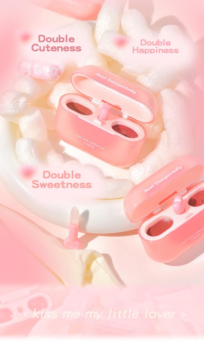 Product Introduction of [BPOM]GOGO TALES LipPods Lipstik Cloud Sense Dual Colour Lipcream Lip Matte Velvet Lipstick Lip Tint Anak Sekolah Make Up Lip Gloss Bibir GT621 5
