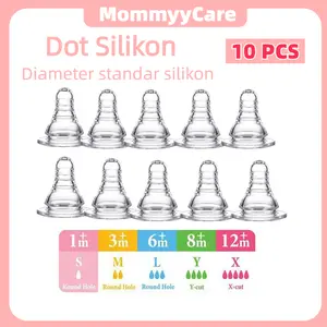10 PCS Dot Bayi Silikon Diameter Standar BPA FREE Peristaltic Plus Ventilasi Otomatis Mudah Dibersihkan & Disterilkan untuk Bayi Baru Lahir hingga 12 Bulan