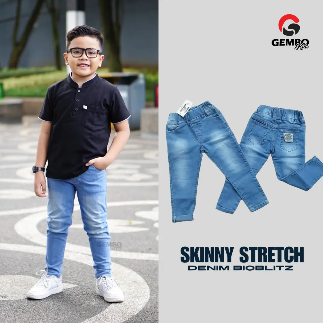 Celana Jeans Anak Skinny 2-9 tahun / Celana anak laki laki / pakaian anak laki laki / fashion anak laki laki - Gembo Kids