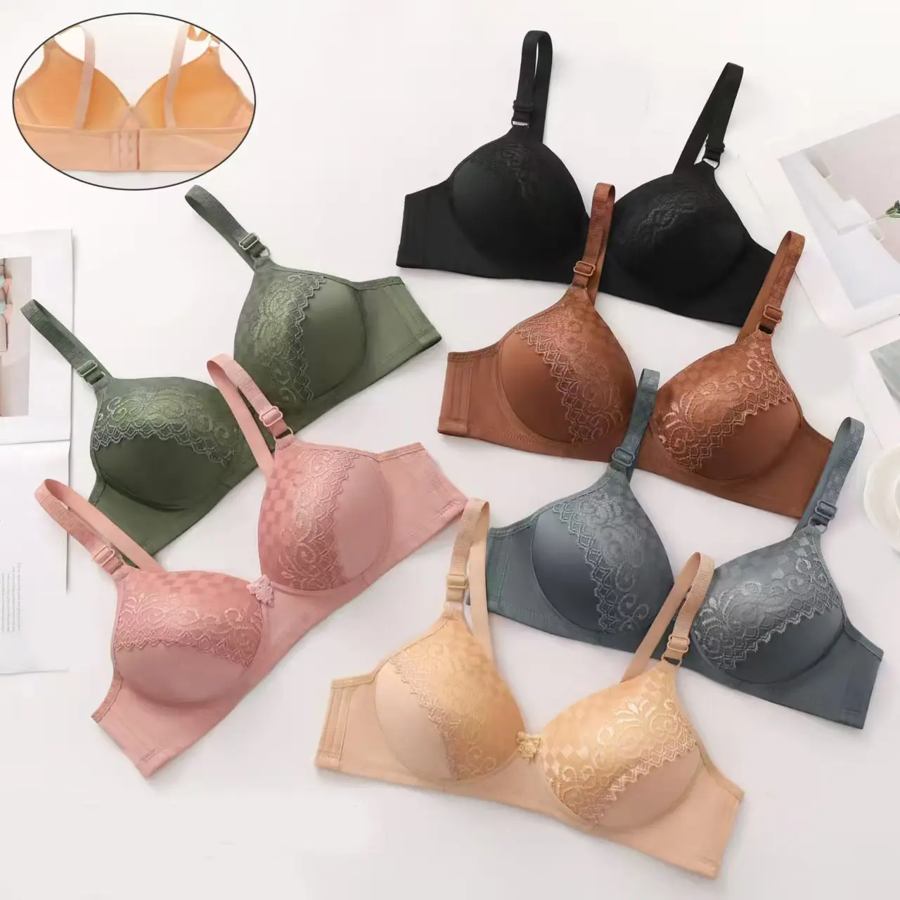 (3pcs) BRA / BH BUSA CUP B CAMPUR MOTIF TANPA KAWAT  WANITA  DEWASA/REMAJA=