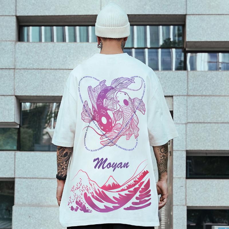Áo Thun Nam Ngoại Cỡ, Áo Cotton Ngắn Tay, Dáng Rộng, Hip Hop Menswear 1