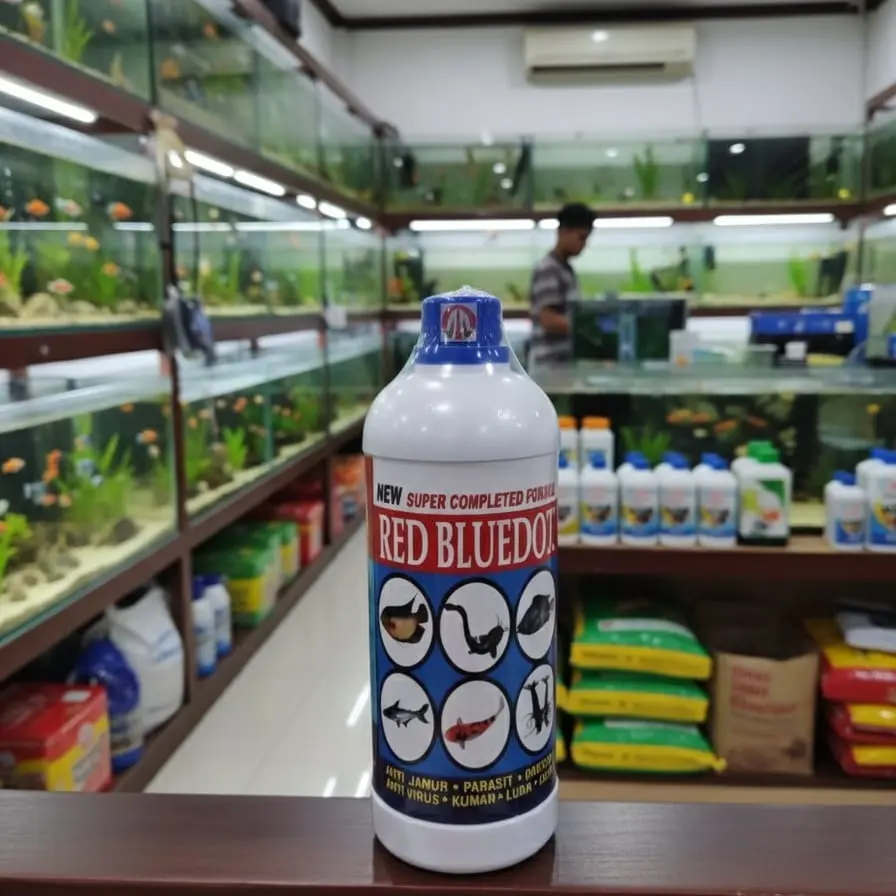 RED BLUEDOX FIRST HAND OBAT KUTU JAMUR PARASIT BAKTERI LUKA AEROMONAS WHITE SPOT WHITESPOT SIRIP RUSAK ICHTHYOPHTHIRIUS SEGALA JENIS IKAN AIR TAWAR ORI