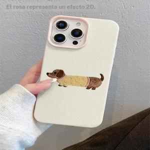 Funda para celular con diseño de perro lindo, protector de celular anticaídas y a la moda, accesorios para celular compatibles con iPhone 16 15 14 13 12 11, funda