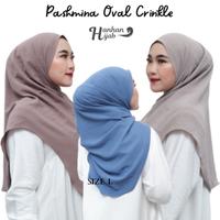 Gambar pashmina oval curve crinkle size L 170X85 Muslim Cantik Panjang Airflow - HITAM dari almiftahhijab Kab. Bandung 3 Tokopedia