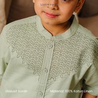 Gambar Coop Design - Emir Koko Couple Ayah Anak Dewasa Bordir Kurta Kerah Changi Collarless Katun Polos Lengan Pendek Pria - Sage, 4 - Anak dari Coop Design Kota Bandung 3 Tokopedia