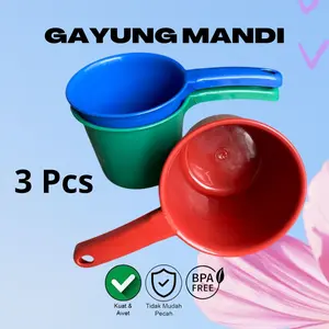 3 PCS Gayung Mandi Jumbo Plastik Tebal Berkualitas Tinggi Bayi Baskom Sabun