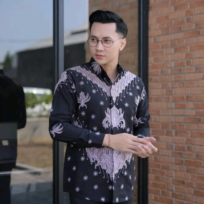 Batik AFANDI Kemeja Batik Pria SOLO Motif PARANG CEMPAKA Full Furing Katun PRIMISIMA Slim Fit Baju Panjang Corak